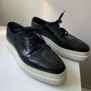 Black Prada Oxfords with 1.5 inch platforms, size 39